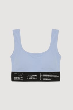 60064 Lastikli Kısa Crop Mavi
