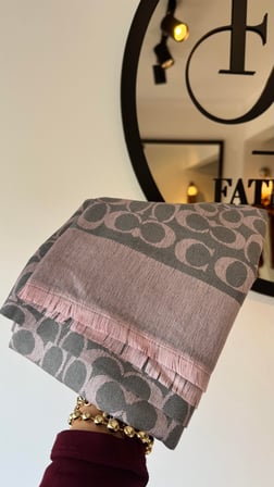 GRİ PUDRA COACH KAŞMİR İPEK ŞAL