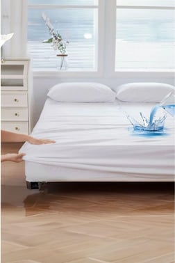 Micro Fitted Full Kenar Su Sıvı Geçirmez Yatak Koruyucu Alez Çarşaf Beyaz