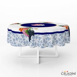 Majolica Yuvarlak Masa Örtüsü Kumaşı (140cm Çap)