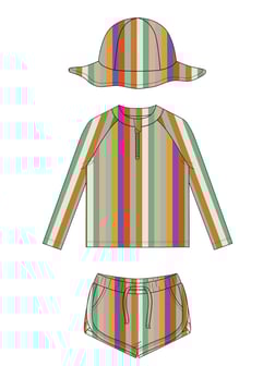 Mielakids Uzun Kollu Mayo Set-Candy Stripes