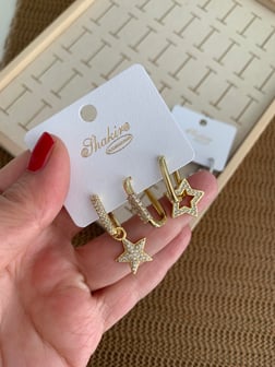 Özel Seri 3 Lü Set Küpe 487