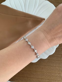 Vip Gümüş Zirkon Taşlı Daire Sıralı Bileklik