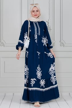 Viscose Dress-dark bleu color