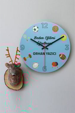 Beden Eğitimi Öğretmenine Özel  Ahşap Duvar Saati