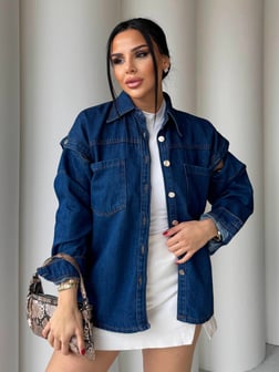 Milla Denim Tasarım Ceket Mavi