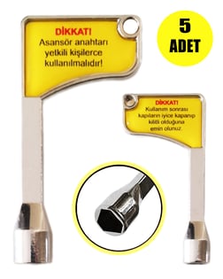 Asansör Kapı Açma Anahtarı Üçgen Anahtar Kaliteli 5 Adet