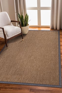 Sisal Hasır Halı ModelleriSARAZ HALI0465-Gri Kumaş Bordür Sisal Halı Kilim Hav Toz Vermez Kolay Temizlenen Hasır Kilim