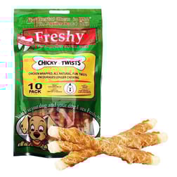Freshy Chicky Twists Tavuk Etli Burgu Çiğneme Kemiği 10'lu 90 Gr