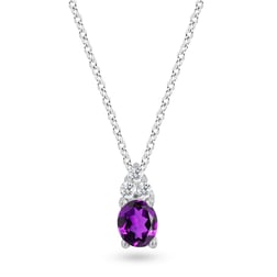 Goldstore-Ametist Taşlı 0.04 ct. Pırlanta Kolye