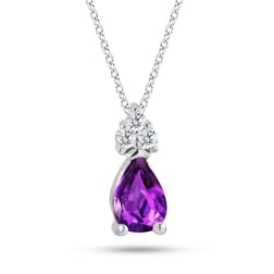 Goldstore-Ametist Taşlı 0.05 ct. Pırlanta Kolye