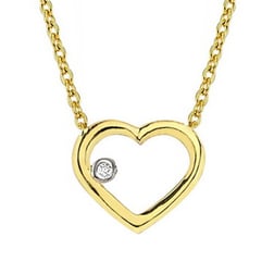 Goldstore-URL 0.01 ct. Pırlanta Kalp Kolye