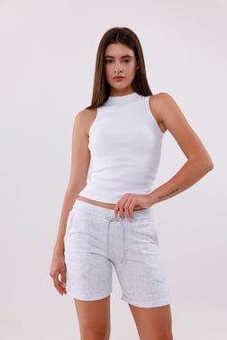 FİHA/7539-KADIN 3 İPLİK ŞORT - KARMELANJ