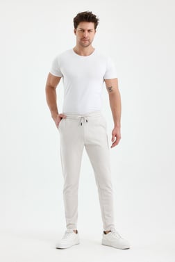 FİHA/9535-ERKEK DÜZ PAÇA JOGGER PANTOLON - TAŞ