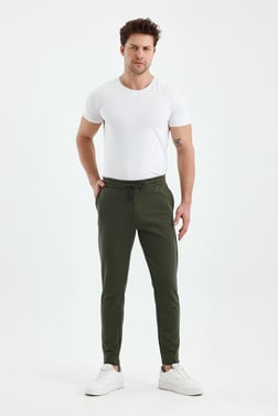 FİHA/9535-ERKEK DÜZ PAÇA JOGGER PANTOLON - HAKİ
