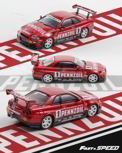 Fast Speed Nissan Skyline R34 Penzoil Red