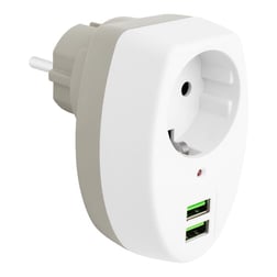 2 USBLİ TEKLİ TERMAL AKIM KORUMALI PRİZ (10A-2500W) (4767)