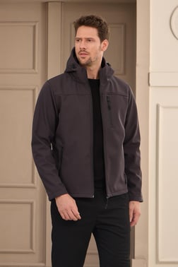 MONTDangerErkek Su Geçirmez Rüzgar Geçirmez Softshell Mont Antrasit