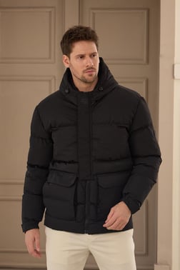 MONTDangerErkek Su Ve Rüzgar Geçirmez Spor Şişme Mont Siyah