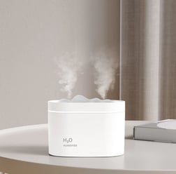 300ml Işıklı Aroma Terapi Hava Nemlendirici – Ultrasonik Buhar Difüzörü ve Gece Lambası Beyaz 