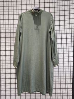 Armine TREND Büyük Beden Önden Fermuarlı Tunik Haki 25YT4160