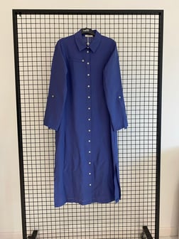 Armine TREND Kol Katlama Detay Düğmeli Tunik İndigo 25YT4142
