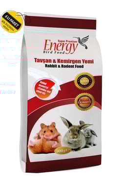 Energy Tavşan & Kemirgen Yemi 500 G Özel Koli (6 Adet)