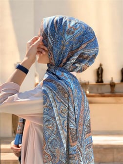 BAŞTACI SOFT ETNİK 0181 KOT MAVİ ŞAL
