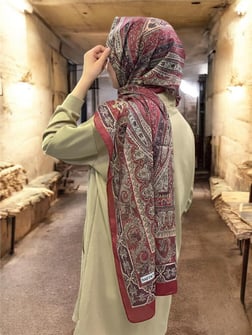 BAŞTACI SOFT ETNİK 0181 KOYU BORDO ŞAL