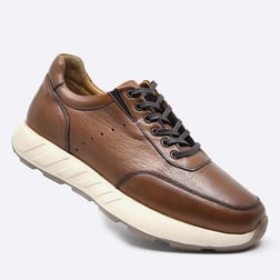 Fosco Hakiki Deri Sneaker Erkek Ayakkabı Taba 3218 686
