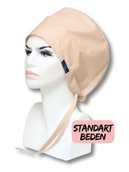 Standart Beden Açık Kapuçino Tek Renk Cerrahi Bone Doktor Hemşire Sağlıkçı Hastane Aşçı Bonesi
