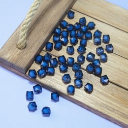 10 MM Saks Mavi İçi Boncuklu Akrilik Küp Model Kübik Boncuk Takı Çanta Yapım Boncuğu (500gr,~1100 Adet)