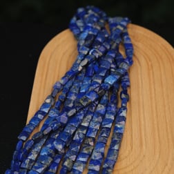 Doğal Lapis Taşı Kare Kesim Lapis Lazuli 10 mm Fasetli Doğaltaş (1 Dizi - 40 Adet )