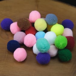 Karışık Renkli Ponpon Peluş Ponpon 2.5  cm 50 Adet