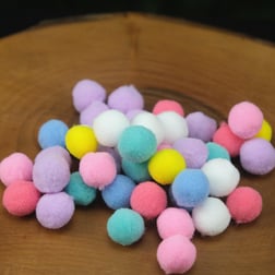 Karışık Renkli Ponpon  Peluş  Ponpon 2 cm 50 Adet