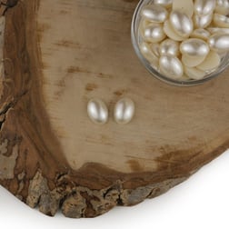 Kırık Beyaz Oval Yarım İnci 16 mm 100 Gram