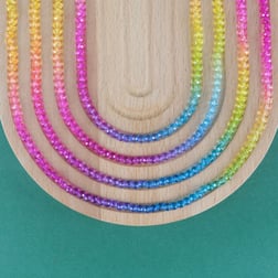 Kristal Boncuk 4 MM Karışık Renk Degrade Geçişli