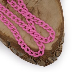 Mat Pembe Plastik Zincir Geçmeli Çanta ve Aksesuar Zinciri