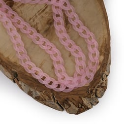 Mat Şeffaf Pembe Plastik Zincir Geçmeli Çanta ve Aksesuar Zinciri