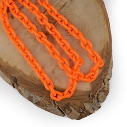 Neon Turuncu Plastik Zincir Geçmeli Çanta ve Aksesuar Zinciri