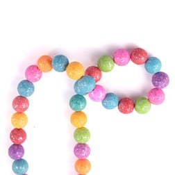 Renkli Fimo Boncuk Karışık Renkli 12 mm Simli Fimo Boncuk