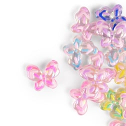 Renkli Kelebek Figür Plastik Boncuk 20 * 23 mm 5 Adet