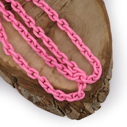 Şeker Pembe Plastik Zincir Geçmeli Çanta ve Aksesuar Zinciri