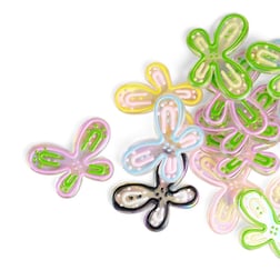 Soft Renkli Kelebek Figür Plastik Boncuk 35 * 45 mm 3 Adet