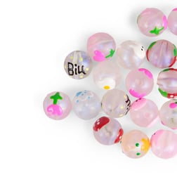 Yuvarlak Karışık Desenli Plastik Boncuk 5 Adet