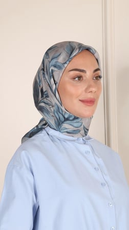 Locella Modal İpek Eşarp Deniz Mavi-10
