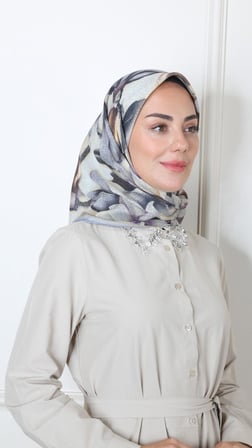 Locella Soft Pamuk Eşarp Gri-9