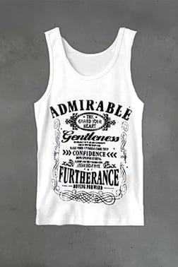 Beyaz Admirable Gotik Y2K Kolsuz Unisex Kolsuz T-shirt