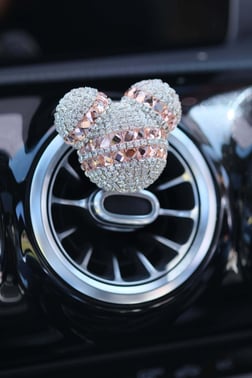 Panda Koku Gümüş Taş & Çift Rose Gold Baget Taş Oto Klima Petek Koku