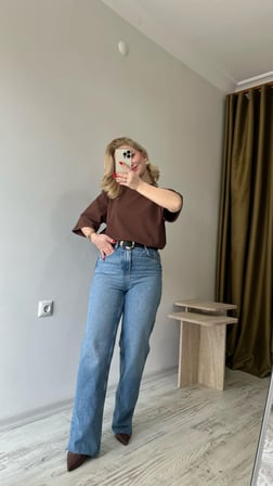 Midblue Kesik Paça Boru Jean